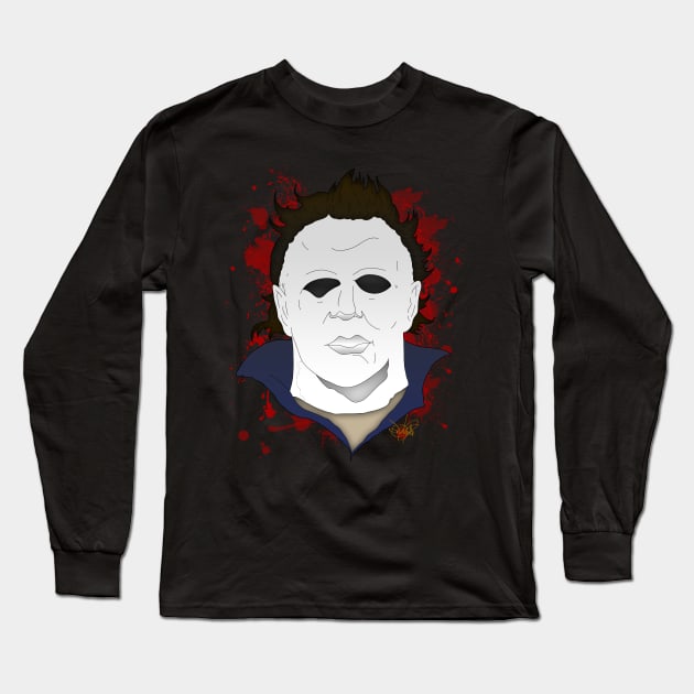 Illustrated Myers Long Sleeve T-Shirt by schockgraphics
